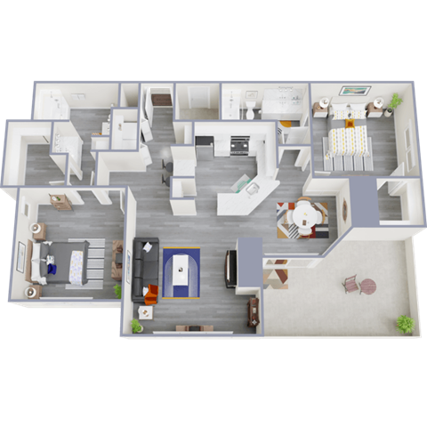 bedroom floor plan an in 3d